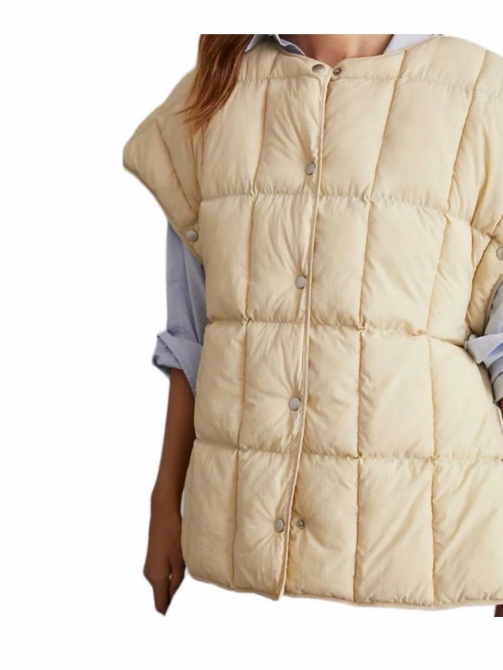Anthropologie
PILCRO by ANTHROPOLOGIE
Short Sleeve Quilted Ivory
Puffer Vest